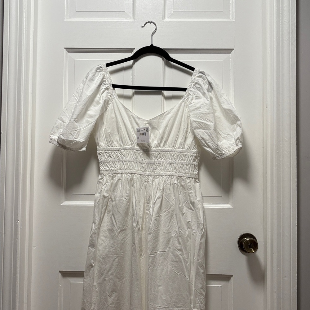 White Puff Sleeve Dress